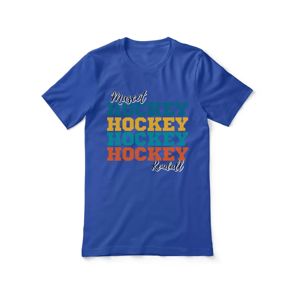 Personalized Hockey Hockey Hockey Shirt With Mascot and Hockey Player Name on a Unisex T-Shirt