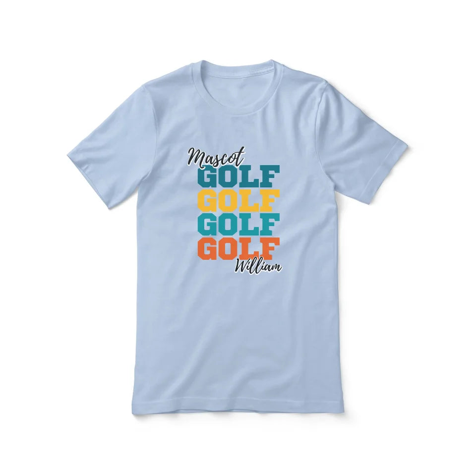 Personalized Golf Golf Golf Shirt With Mascot and Golfer Name on a Unisex T-Shirt