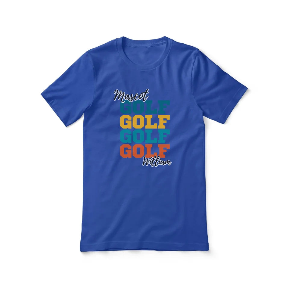 Personalized Golf Golf Golf Shirt With Mascot and Golfer Name on a Unisex T-Shirt