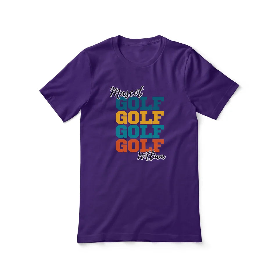 Personalized Golf Golf Golf Shirt With Mascot and Golfer Name on a Unisex T-Shirt