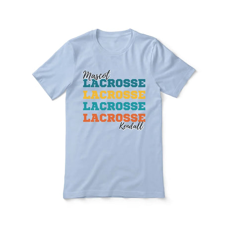 Personalized Lacrosse Lacrosse Lacrosse Shirt With Mascot and Lacrosse Player Name on a Unisex T-Shirt