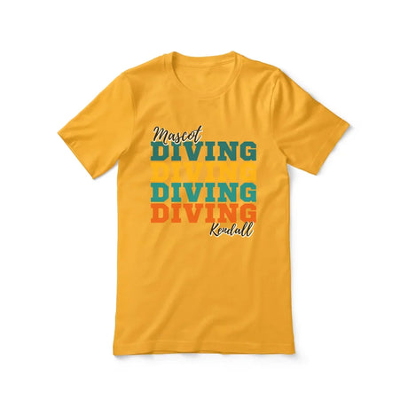 Personalized Diving Diving Diving Shirt With Mascot and Diver Name on a Unisex T-Shirt