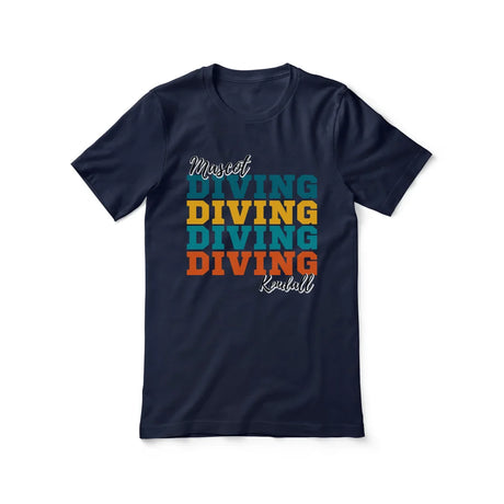 Personalized Diving Diving Diving Shirt With Mascot and Diver Name on a Unisex T-Shirt