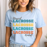 Personalized Lacrosse Lacrosse Lacrosse Shirt With Mascot and Lacrosse Player Name on a Unisex T-Shirt