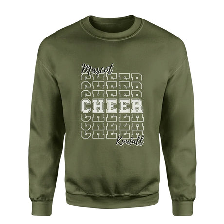 Custom Cheer on a Sweatshirt With Mascot and Cheerleader Name on a Sweatshirt