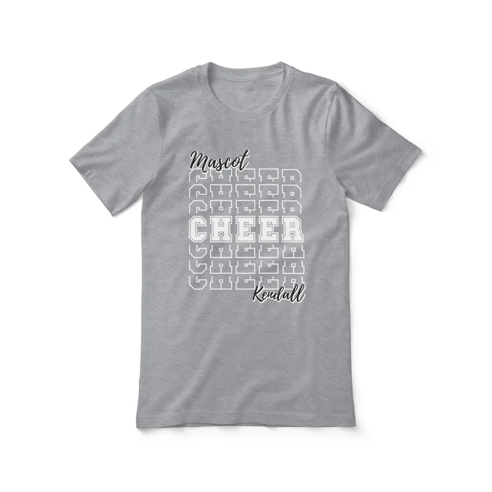 Custom Cheer Shirt With Mascot and Cheerleader Name on a Unisex T-Shirt