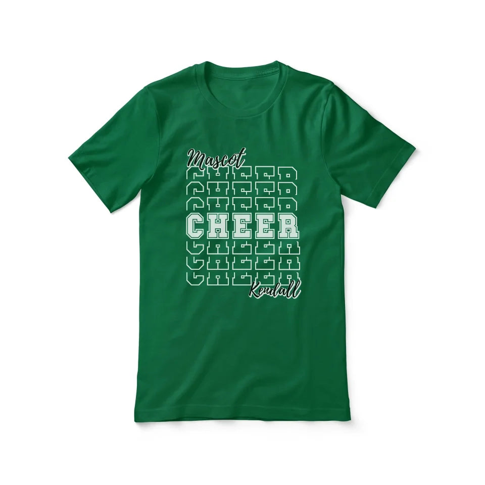 Custom Cheer Shirt With Mascot and Cheerleader Name on a Unisex T-Shirt