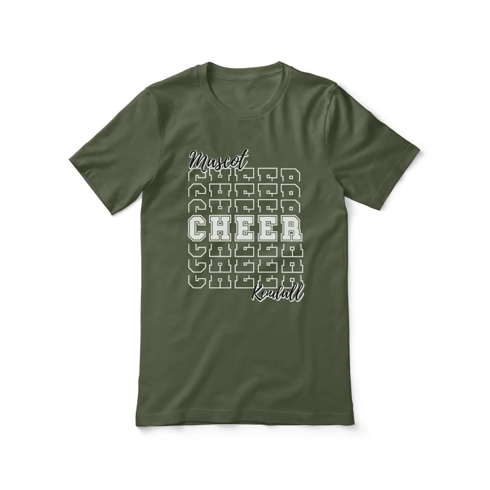 Custom Cheer Shirt With Mascot and Cheerleader Name on a Unisex T-Shirt