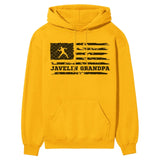 Javelin Grandpa Horizontal Flag on a Hoodie with a Black Graphic