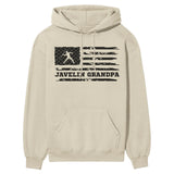 Javelin Grandpa Horizontal Flag on a Hoodie with a Black Graphic