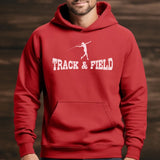 Basic Javelin with Javelin Thrower Icon on a Hoodie with a White Graphic