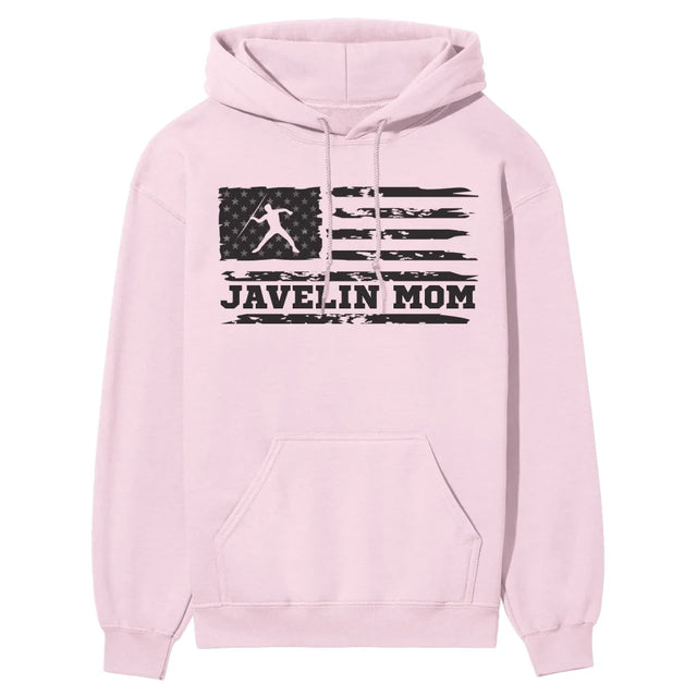 Javelin Mom Horizontal Flag on a Hoodie with a Black Graphic