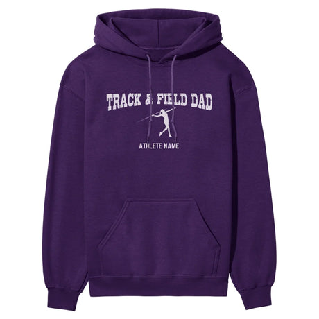 Javelin Dad with Javelin Thrower Icon and Javelin Thrower Name on a Hoodie with a White Graphic