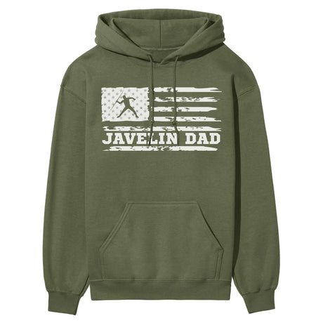 Javelin Dad Horizontal Flag on a Hoodie with a White Graphic