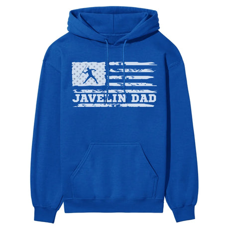 Javelin Dad Horizontal Flag on a Hoodie with a White Graphic