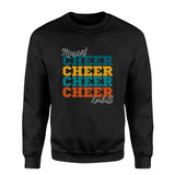 Personalized Cheer Cheer Cheer on a Sweatshirt With Mascot and Cheerleader Name on a Sweatshirt