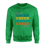 Personalized Cheer Cheer Cheer on a Sweatshirt With Mascot and Cheerleader Name on a Sweatshirt