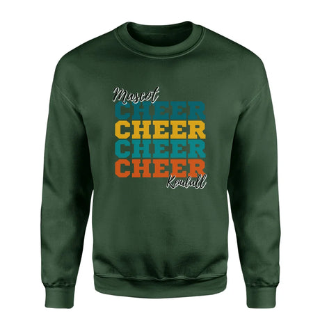 Personalized Cheer Cheer Cheer on a Sweatshirt With Mascot and Cheerleader Name on a Sweatshirt