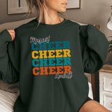 Personalized Cheer Cheer Cheer on a Sweatshirt With Mascot and Cheerleader Name on a Sweatshirt