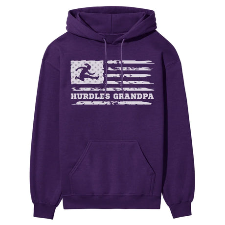 Hurdles Grandpa Horizontal Flag on a Hoodie with a White Graphic