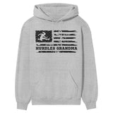 Hurdles Grandma Horizontal Flag on a Hoodie with a Black Graphic