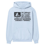 Hurdles Grandma Horizontal Flag on a Hoodie with a Black Graphic