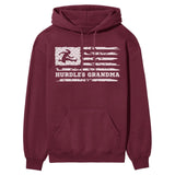 Hurdles Grandma Horizontal Flag on a Hoodie with a White Graphic