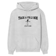 Hurdles Mom with Hurdler Icon and Hurdler Name on a Hoodie with a Black Graphic