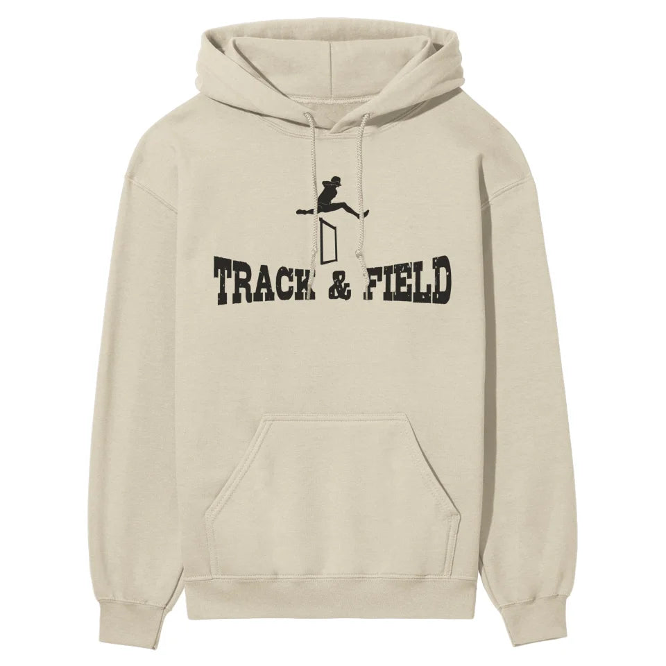 Basic Hurdles with Hurdler Icon on a Hoodie with a Black Graphic