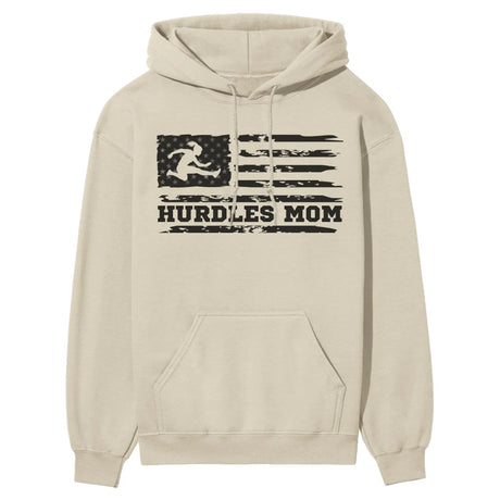 Hurdles Mom Horizontal Flag on a Hoodie with a Black Graphic