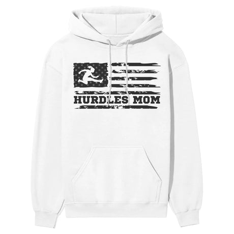 Hurdles Mom Horizontal Flag on a Hoodie with a Black Graphic