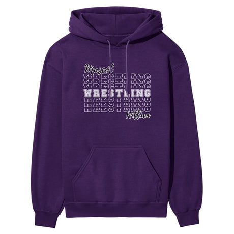 Custom Wrestling on a Sweatshirt With Mascot and Wrestler Name on a Hoodie