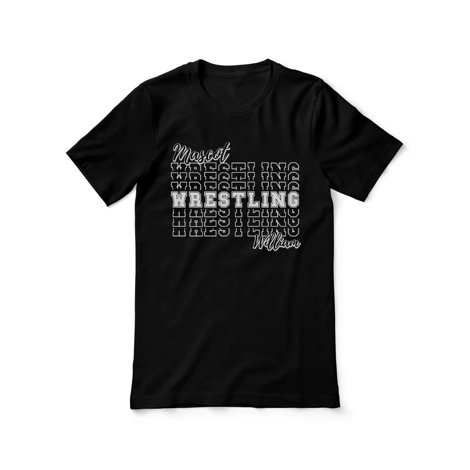 Custom Wrestling Shirt With Mascot and Wrestler Name on a Unisex T-Shirt