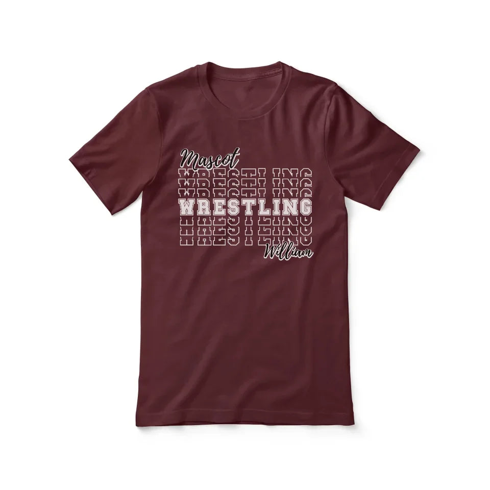 Custom Wrestling Shirt With Mascot and Wrestler Name on a Unisex T-Shirt