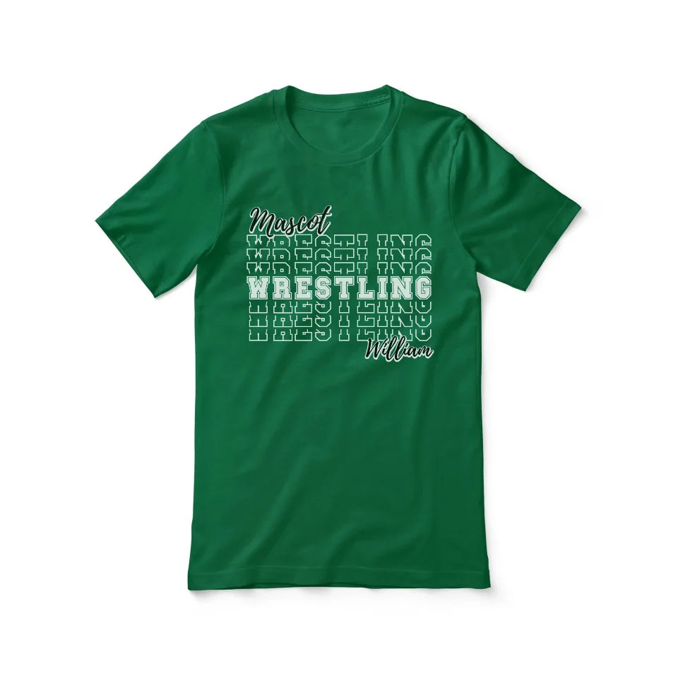 Custom Wrestling Shirt With Mascot and Wrestler Name on a Unisex T-Shirt