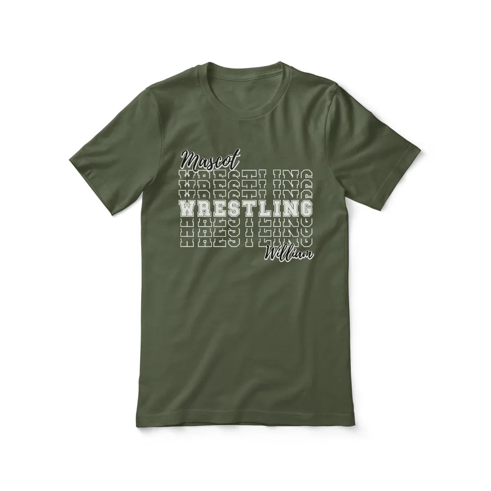 Custom Wrestling Shirt With Mascot and Wrestler Name on a Unisex T-Shirt