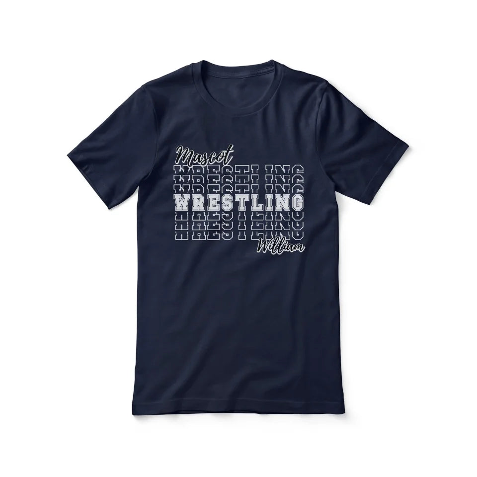 Custom Wrestling Shirt With Mascot and Wrestler Name on a Unisex T-Shirt