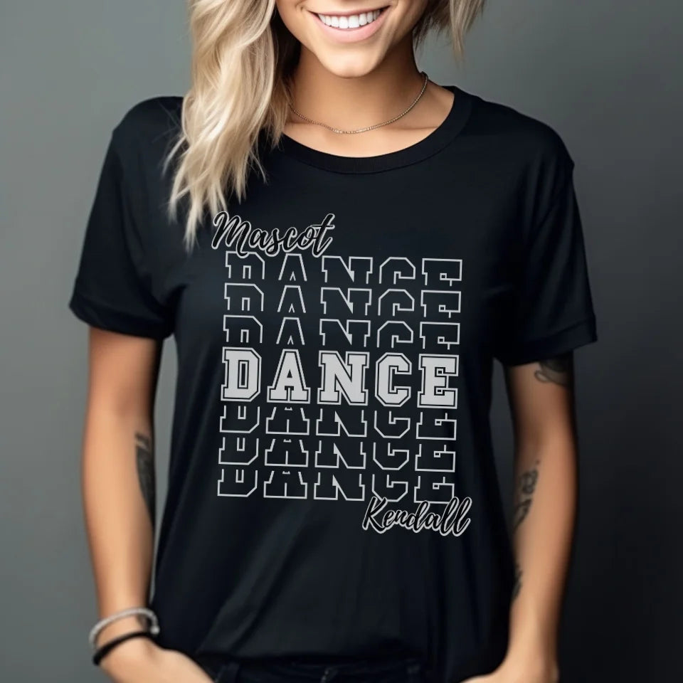 Custom Dance Shirt With Mascot and Dancer Name on a Unisex T-Shirt