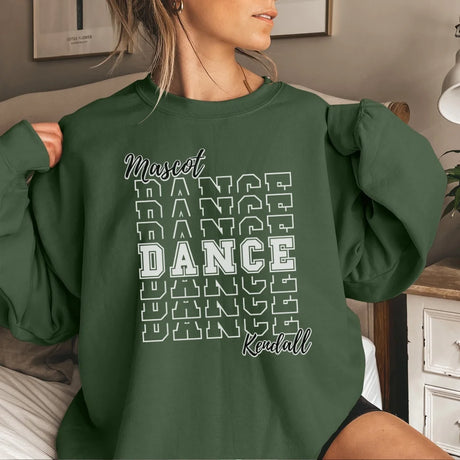 Custom Dance on a Sweatshirt With Mascot and Dancer Name on a Sweatshirt