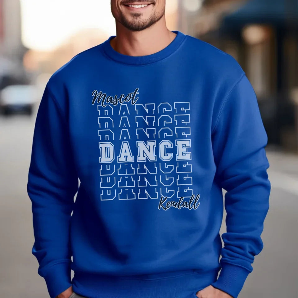 Custom Dance on a Sweatshirt With Mascot and Dancer Name on a Sweatshirt