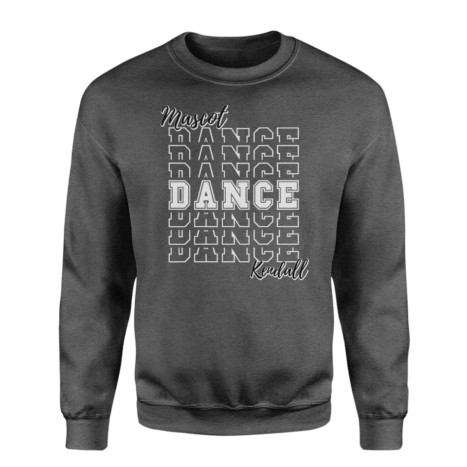 Custom Dance on a Sweatshirt With Mascot and Dancer Name on a Sweatshirt