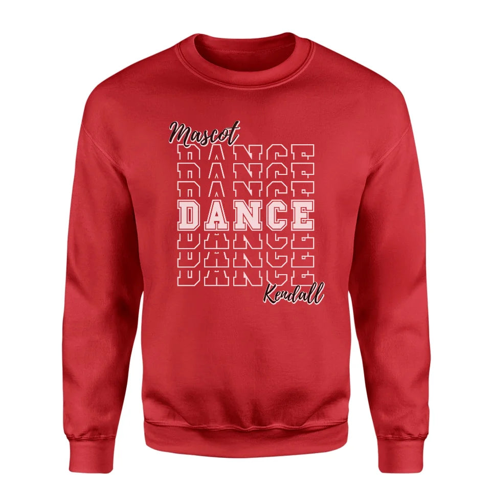 Custom Dance on a Sweatshirt With Mascot and Dancer Name on a Sweatshirt