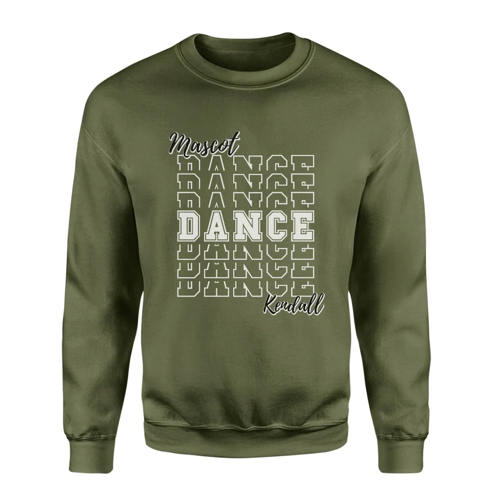 Custom Dance on a Sweatshirt With Mascot and Dancer Name on a Sweatshirt