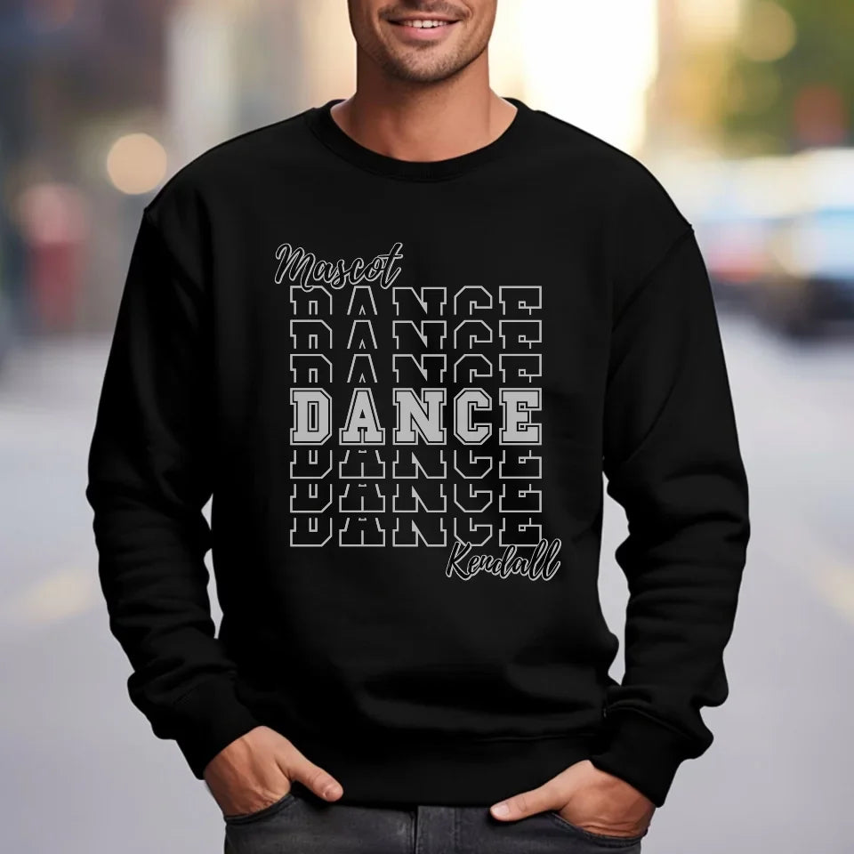 Custom Dance on a Sweatshirt With Mascot and Dancer Name on a Sweatshirt