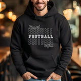 Custom Football on a Sweatshirt With Mascot and Football Player Name on a Hoodie