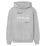 Custom Football on a Sweatshirt With Mascot and Football Player Name on a Hoodie