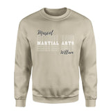 Custom Martial Arts on a Sweatshirt With Mascot and Martial Artist Name on a Sweatshirt