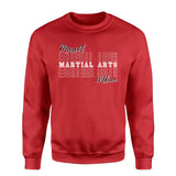 Custom Martial Arts on a Sweatshirt With Mascot and Martial Artist Name on a Sweatshirt