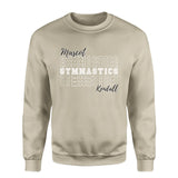 Custom Gymnastics on a Sweatshirt With Mascot and Gymnast Name on a Sweatshirt