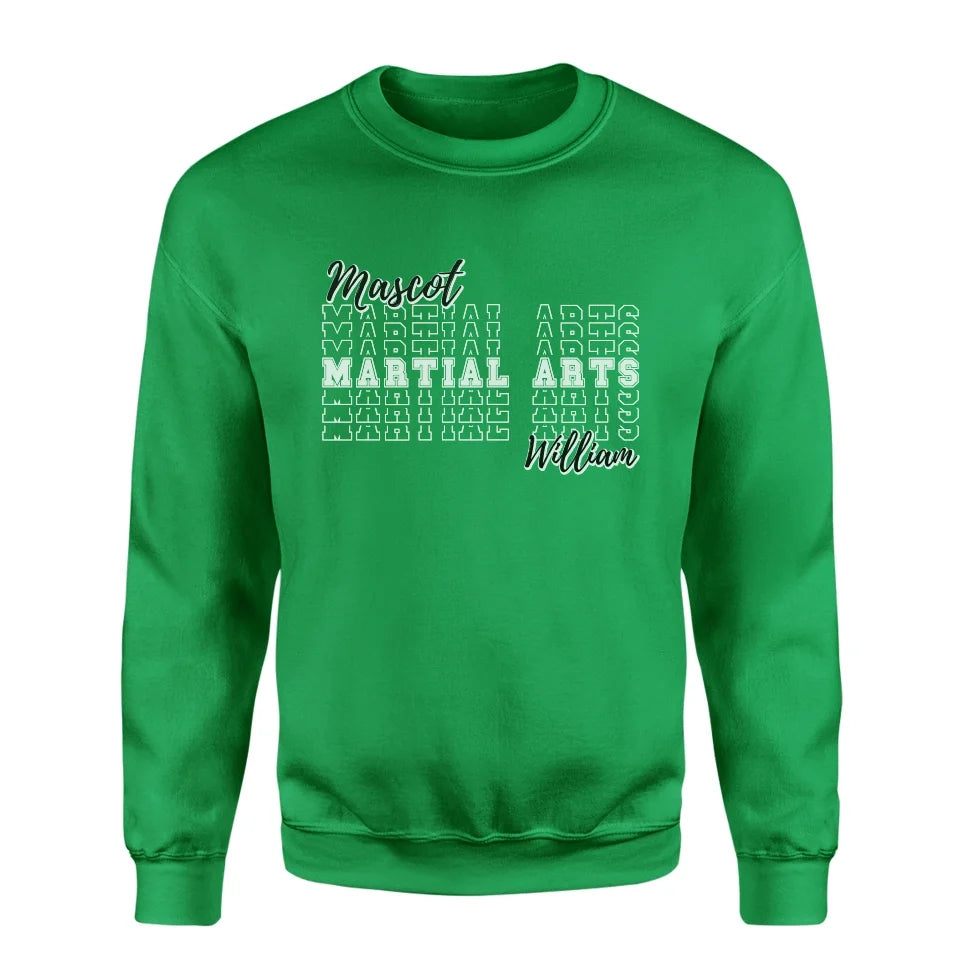 Custom Martial Arts on a Sweatshirt With Mascot and Martial Artist Name on a Sweatshirt